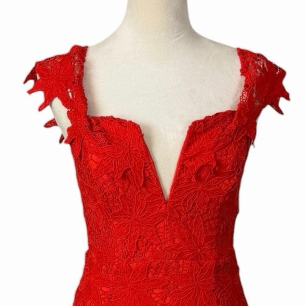 ASTR the Label Red Lace Daniela Mini Dress Size S Wedding Guest Cocktail Party - Picture 7 of 12